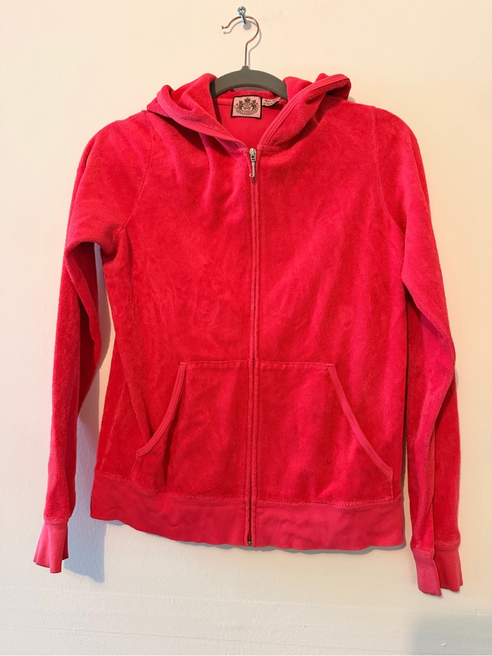 Juicy Couture Hot Pink Velour Zip Hoodie
